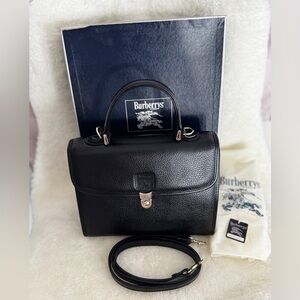 Burberrys Black Leather Handbag